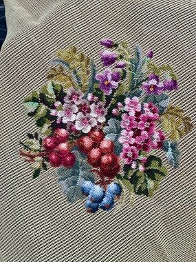 Bucilla Needlepoint Canvas 23 x 23 Floral and Fruit Design